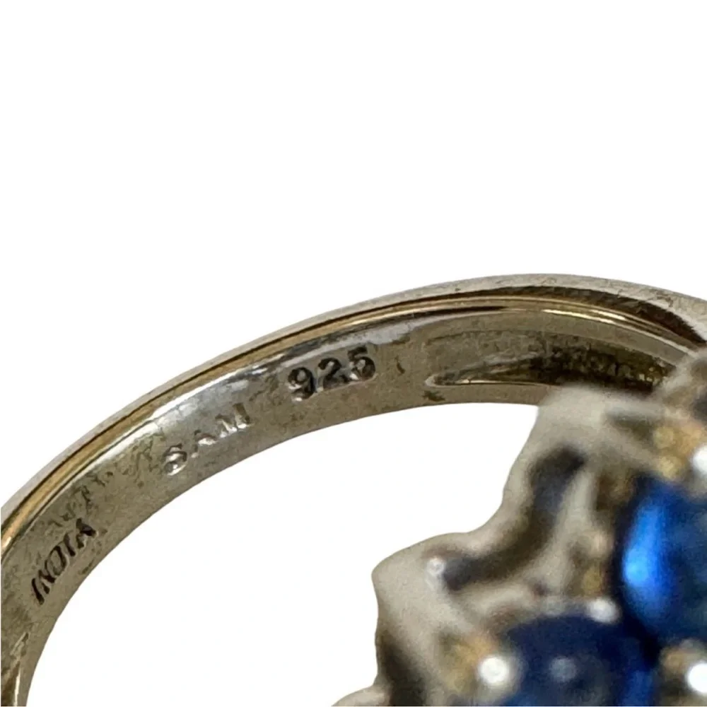 Vintage opal and tanzanite 925 silver ring